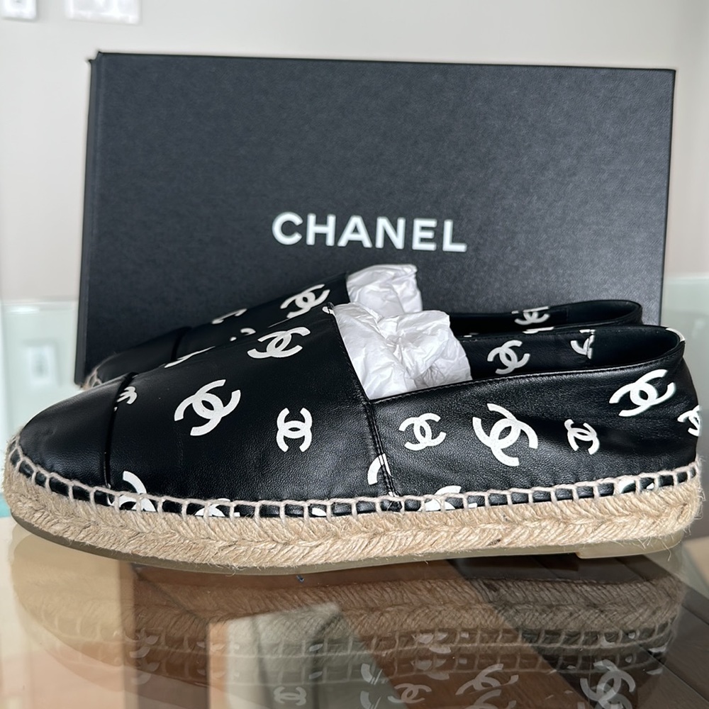 Chanel Lambskin Printed CC Espadrilles
